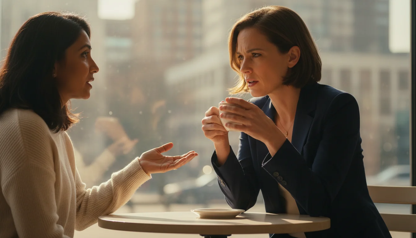 A candid conversation sows the seed of self-reflection.